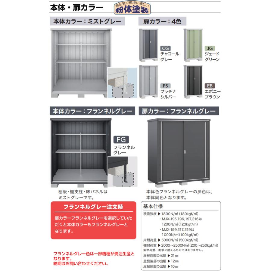 イナバ物置 シンプリー 収納庫 MJXタイプ 物置 イナバ MJX-199E 全面棚