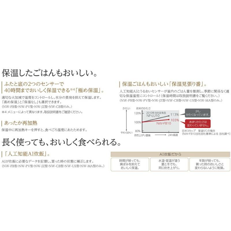 極め炊き 炊飯器 0.18 〜 1.8L（1升炊き） 象印 NW-JZ18-BA 圧力IH炊飯ジャー ブラック｜seikatsudo｜05