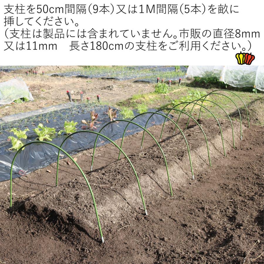 ファスナー付き　菜園用らくらく防虫ネット・園芸用トンネル４Ｍ（網目0.75mm×幅930mm×長4Ｍ　作業窓4カ所　銀線入り白色）1個売り　｜seikatsukoubou｜04