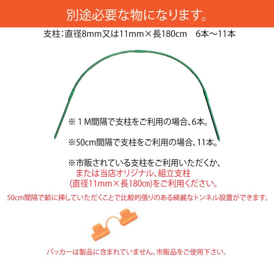 ファスナー付き　ビニールハウス　菜園らくらく保温カバー5M　作業窓5カ所（ビニールトンネル　家庭菜園用）｜seikatsukoubou｜11