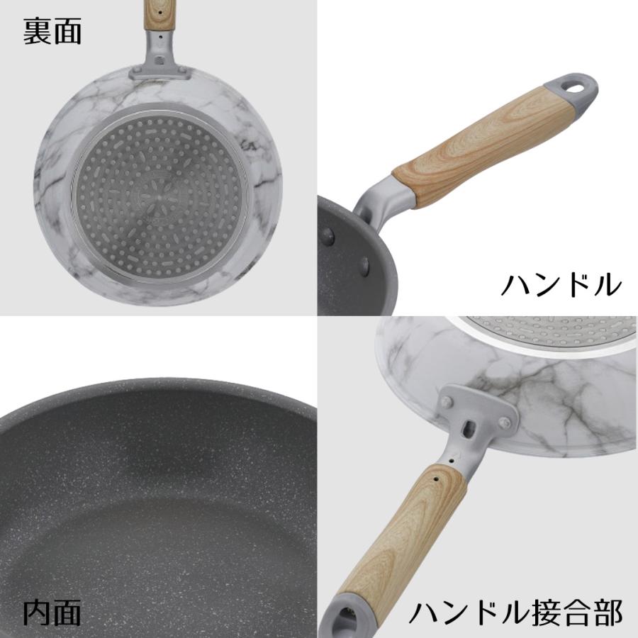 フライパンセット 11点セット IH ガス火 MARBLE KITCHEN | ベストコ