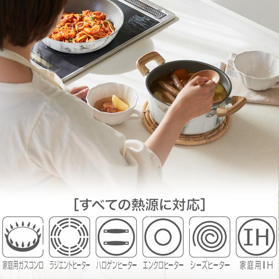 フライパンセット 11点セット IH ガス火 MARBLE KITCHEN | ベストコ