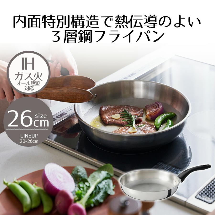 フライパン 26センチ ih ドットリッチ 3層鋼 | IH 26cm IH対応