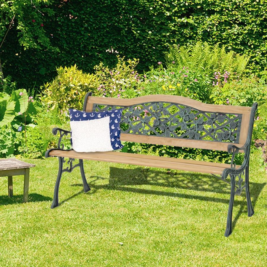 天然木 アンティーク調 パークベンチ リーフ柄 天然木 パークベンチ ベンチ 木製 屋外 庭 木製ベンチ ガーデンベンチ 公園 ガーデン 外用 ガーデニング Bf 034 生活空間 通販 Yahoo ショッピング