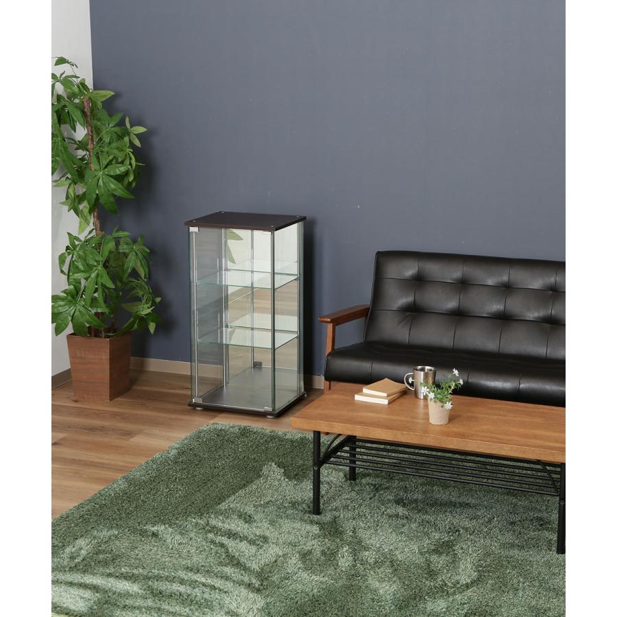 ガラス コレクションケース 3段 背面ミラー 幅42.5cm 不二貿易