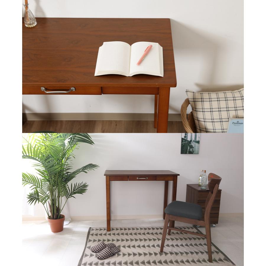 デスク マンチェスター ミディアムブラウン 組立式 天然木 不二貿易