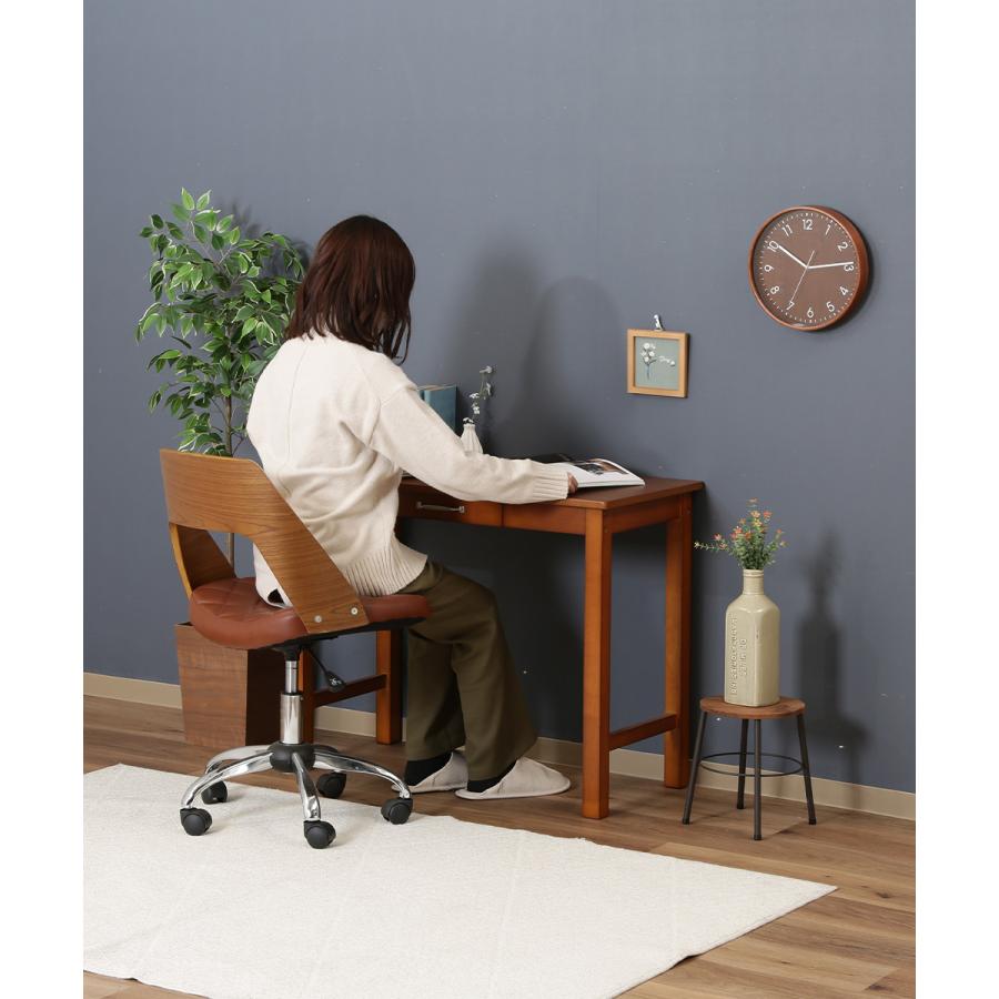 デスク マンチェスター ミディアムブラウン 組立式 天然木 不二貿易