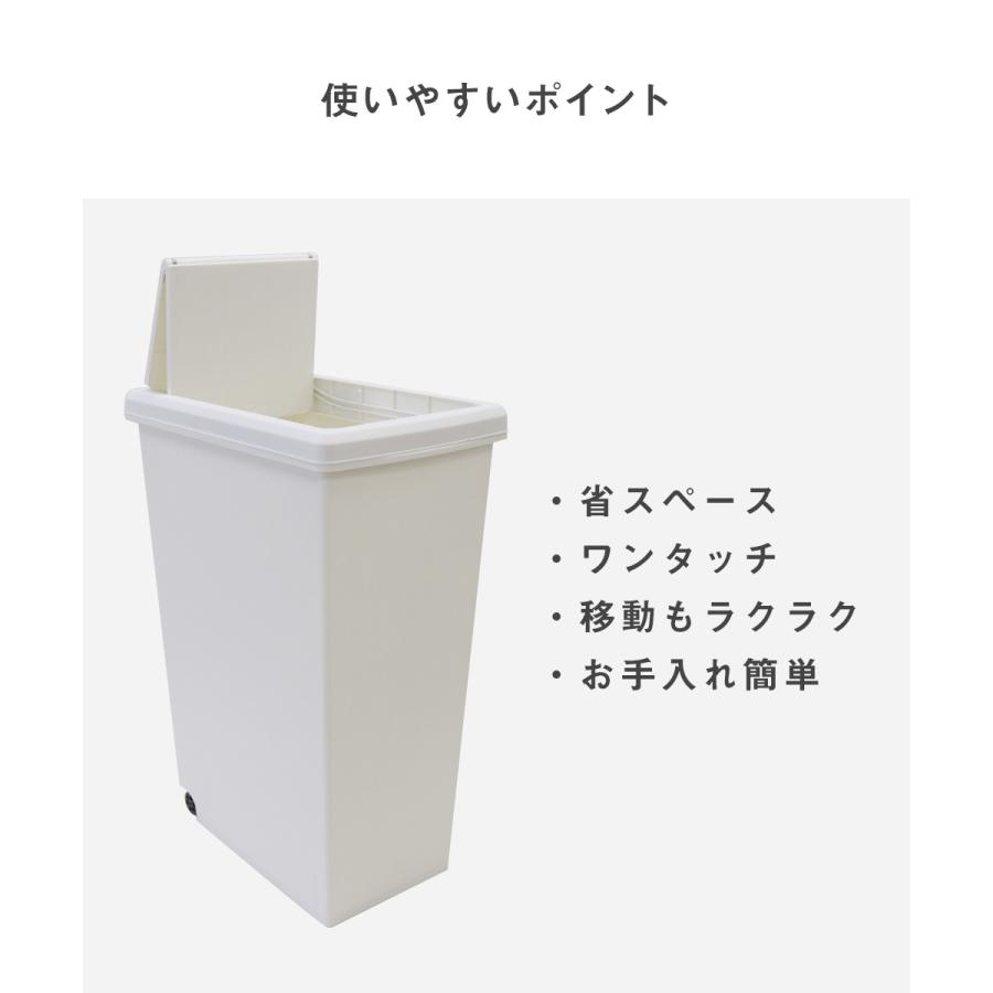 スライドペール 45L ゴミ箱 | ホワイト ブラック ごみ箱 フタ付き