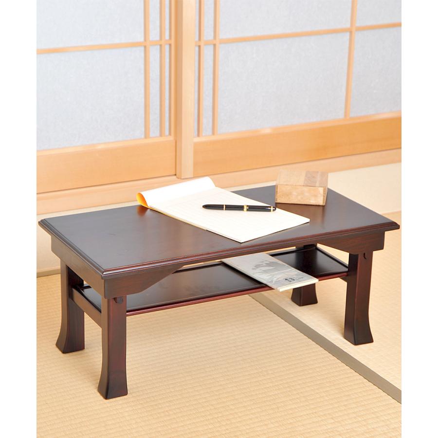【未使用品】折りたたみ机　木製　総桐 天然木 桐製 折りたたみ 便利机 小 完成品 SDX-600 ブラウン/ブラック