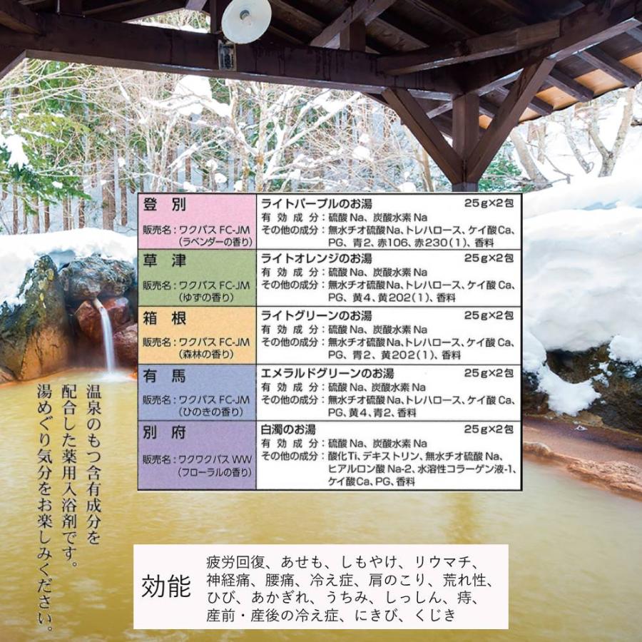薬用 入浴剤 温泉 露天の宿 10包×8箱セット (5種類×各16包) 別府 登別