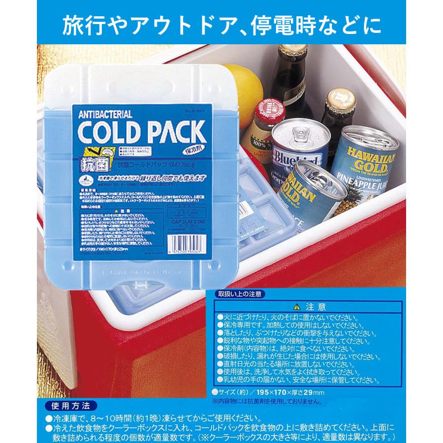 保冷剤 抗菌 コールドパック M 750g M-9504 COLD PACK パール金属 CAPTAIN STAG | 大きい 保冷 保冷グッズ 冷やす ひんやり｜seikatsukukan｜03