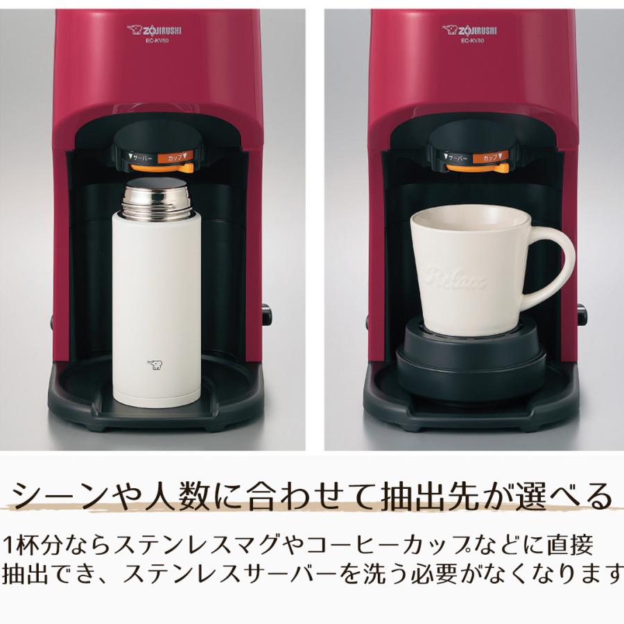 コーヒーメーカー 象印 コーヒーカップ5杯用 レッド EC-KV50