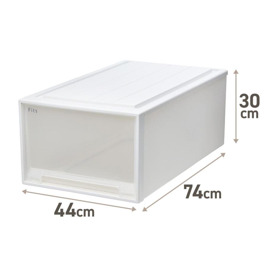 【 通販限定 2個セット 】天馬 収納ボックス フィッツケース 押入れ 幅44×奥行74×高さ30cm Lサイズ | テンマ 収納ケース たわみにくい 衣装ケース 日_5