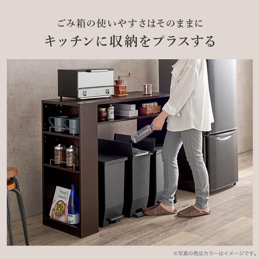 萩原家具 ゴミ箱上ラック 98.5×42×90.5cm ナチュラル 組み立て式 VKR