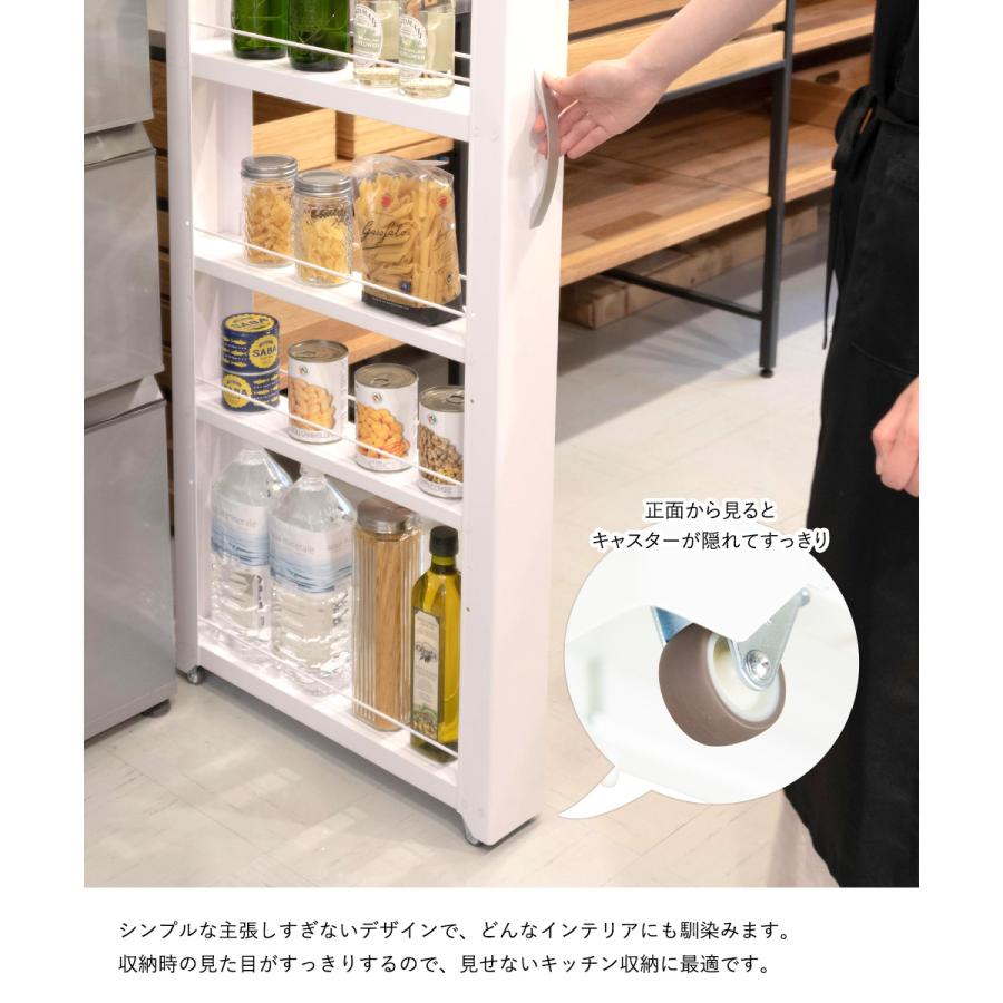 トールワゴン ロータイプ 幅20cm ホワイト NWL-200 田窪工業所