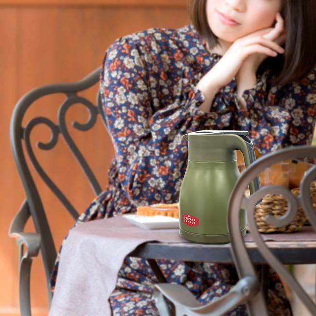 ステンレスポット 1l カーキ おしゃれ 卓上 ポット 魔法瓶 保温ポット 保温 保冷 1リットル ステンレスジャグ 水筒 ティーポット お湯 コーヒー お茶 保温保冷 N3 S2 生活空間 通販 Yahoo ショッピング