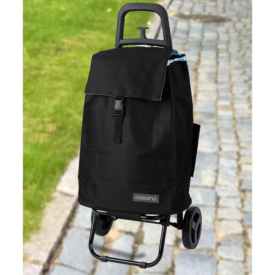 キャリーカート ショッピングカート ブラック　　新品エナメル調 コ・コロ ショッピングカート Sサイズ 保冷 37L cocoro レップ