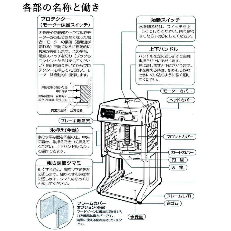 【新品替え刃・説明書】Swan SI-150SS 電動かき氷機　パワフルふわふわ 法人限定 】 かき氷器 電動 ベルト駆動 ブロック氷専用 業務用 氷削機