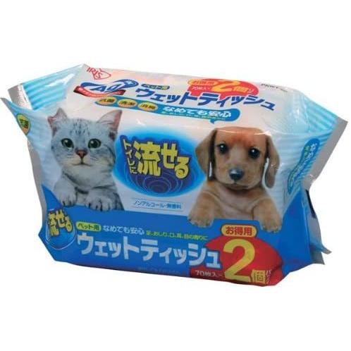 アイリスオーヤマ 食器 餌やり 水やり用品 猫用品 ペット用流せるウェットティッシュ 140枚入 70枚入り2個パック Pnwt 2p その他食器 餌やり 水やり用品 生活応援感謝ショップ 数量値引きの