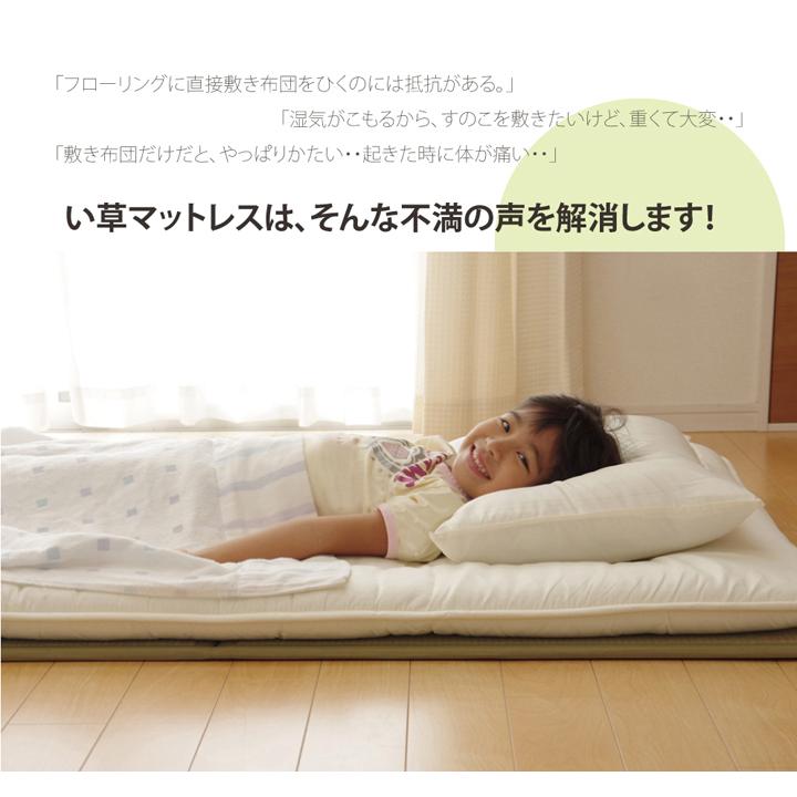 イケヒコ マットレス シングル 三つ折り 国産「 い草マットレス 」約