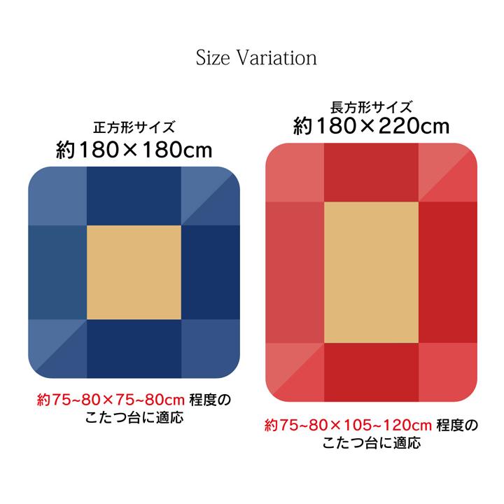 こたつ布団 正方形 省スペース 「 リーチェ 省S 」 約180×180cm (※75〜80×75〜80cm程度のこたつ台に適応) こたつ 掛け布団 ノルディック柄 爆買の画像