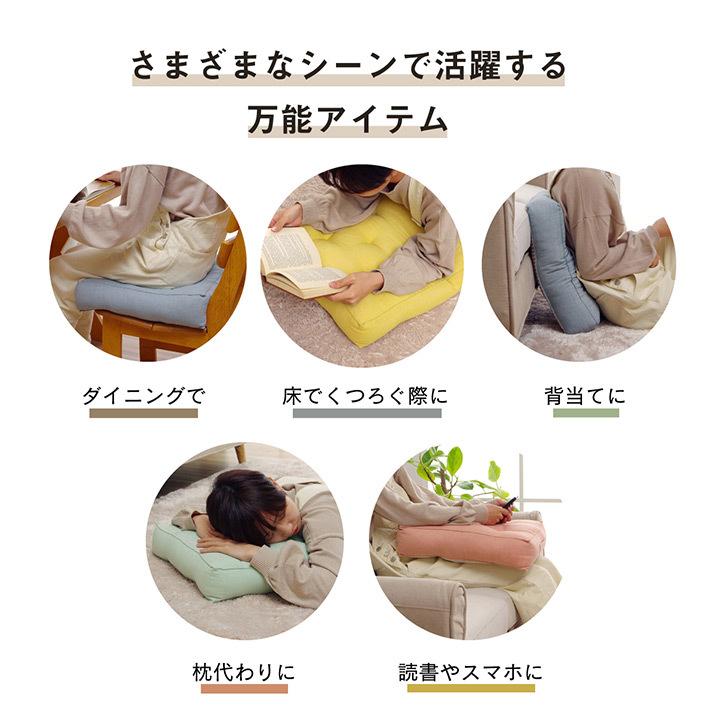 イケヒコ 日本製 クッション ボックス 座布団 「クララ BOXクッション
