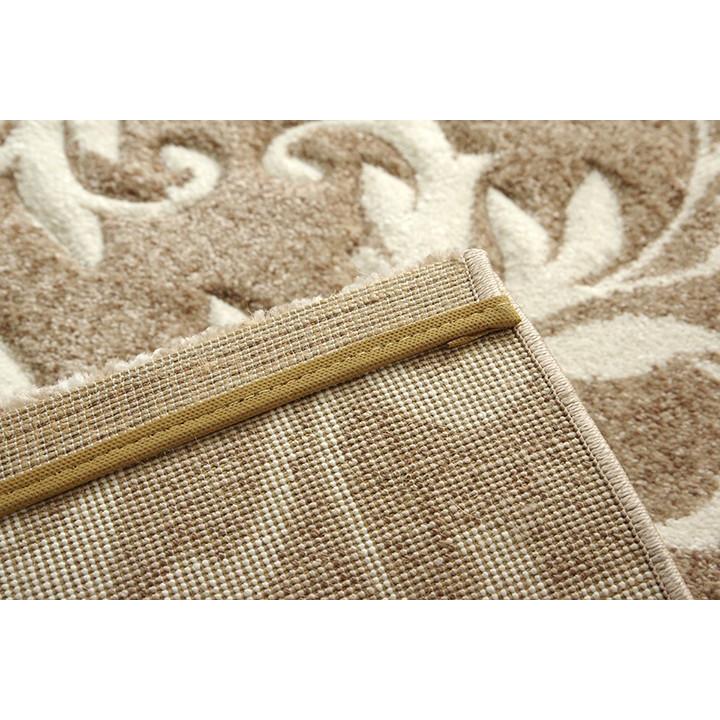 玄関マット 屋内 トルコ ウィルトン織マット 「 ネム 玄関マット 」約70&times;120cm ブラック/ベージュ トルコ カービング加工 立体感 ふかふか 抗菌防臭