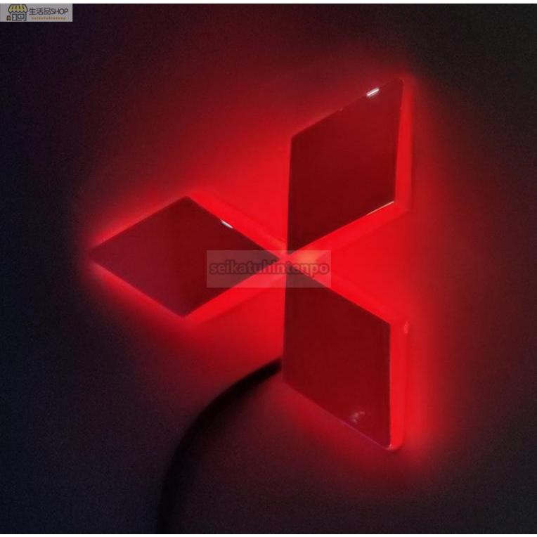 三菱 MITSUBISHI 4D LEDエンブレム7.60cm X 8.75cm 交換式 ロゴ光バッジ ステッカー用 おしゃれライト カラー選択可｜seikatuhintenpo｜02