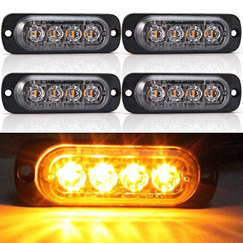 車用ledランプ 薄型 汎用 カスタム 改造 角型 警告ストロボライト緊急点滅警告 4連led 12v 24v兼用 サイドマーカーランプ ト 生活ショップ店 通販 Yahoo ショッピング