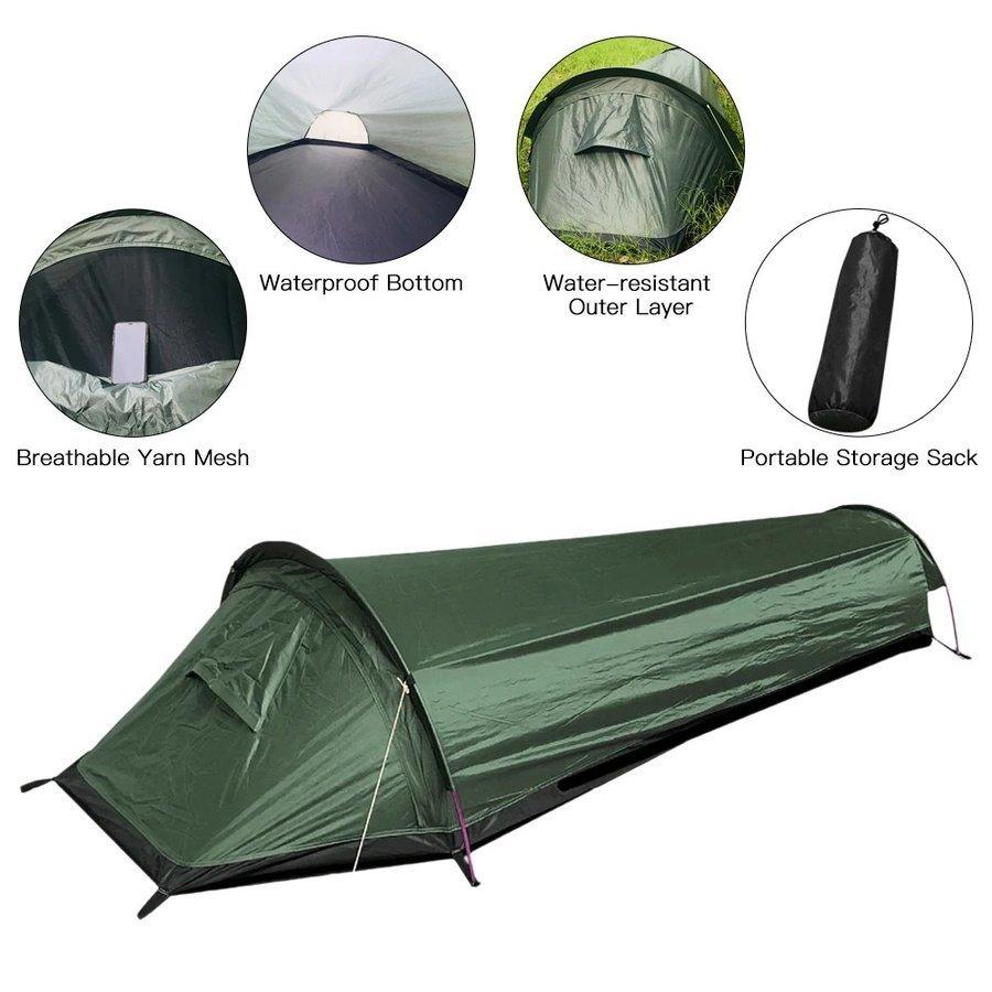 タープテント超軽量ソロテント パッキングテント 屋外 キャンプ 寝袋 山岳 登山 クライミング アウトドア 一人用テント ウィングタープ