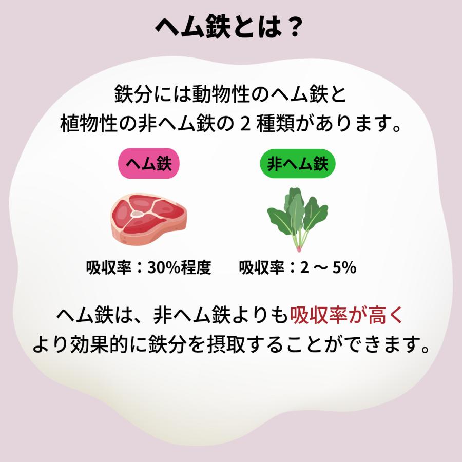 ヘム鉄 60粒入 約1ヶ月分 2粒で1日分の鉄分 鉄不足が気になる方に
