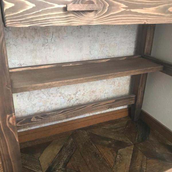 ドレッサー 鏡台 化粧台 天然木 引出し付 デスク スツール 卓上ミラー