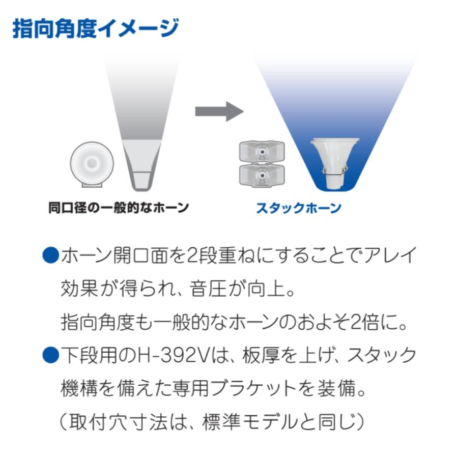 拡声器 ユニペックス 車載セパレートホーンスピーカー H-392V 2段専用ブラケット装備　入荷待ち納期未定｜seiko-techno-pa｜03