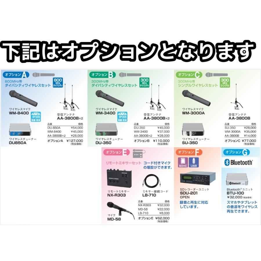 拡声器 600W 選挙用車載アンプビッグパワーセットB 12V H-542/200×4