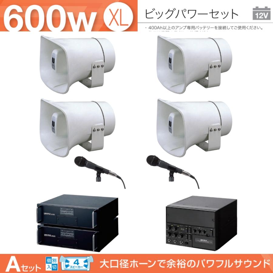 拡声器 600W 選挙用車載アンプビッグパワーセットA 12V H-574 拡声器 600W 選挙用車載アンプビッグパワーセットA 12V H-574
