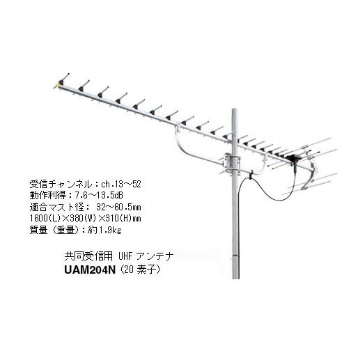 共同受信用 UHFアンテナ マスプロ 20素子 UAM204N 13〜52ch
