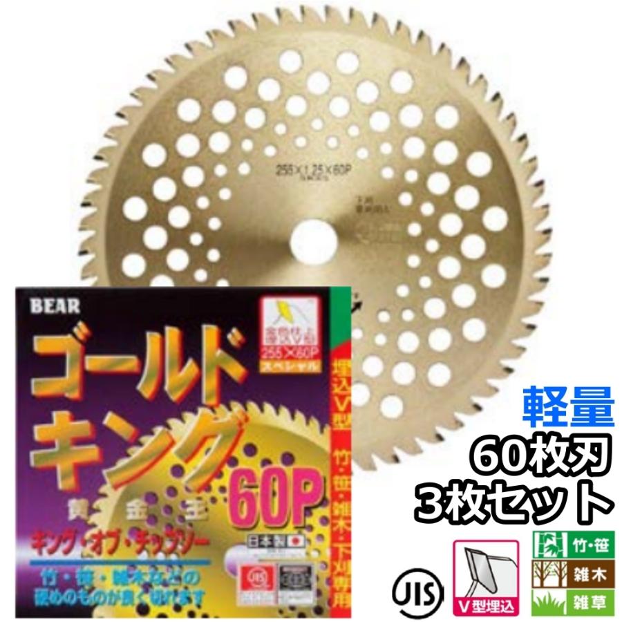 バクマ工業 草刈機用 チップソー 替刃 黄金王 ゴールドキング 軽量