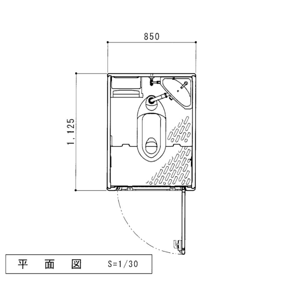 【ラスト1点】 日野興業 仮設トイレ GX-AS 水洗式 陶器製 和式便器 【BC3139231807】(113346円)