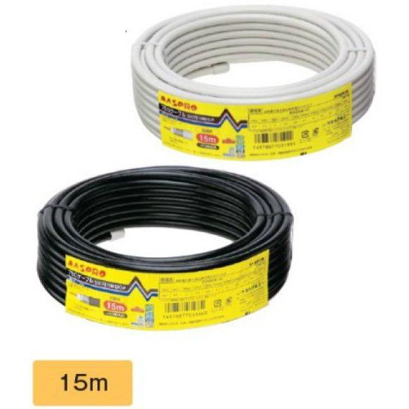 マスプロ 同軸ケーブル 75Ω 15m S5CFB15M(BK)-P : セイコーテクノ