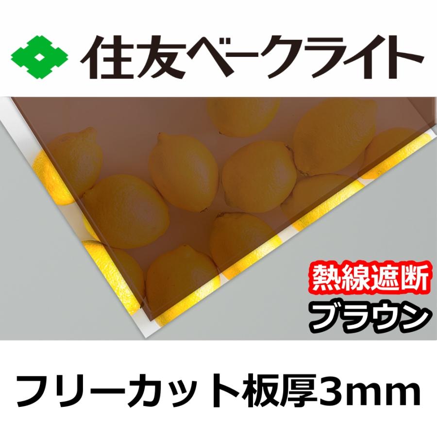 住友 ポリカーボネート板 3mm 熱線遮断ブラウン フリーカット 切り売り