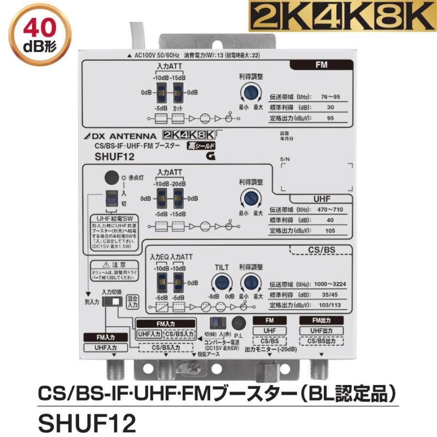 DXアンテナ 2K・4K・8K対応 ＢＬ認定品 共同受信用CS/BS-IF・UHF/FM帯