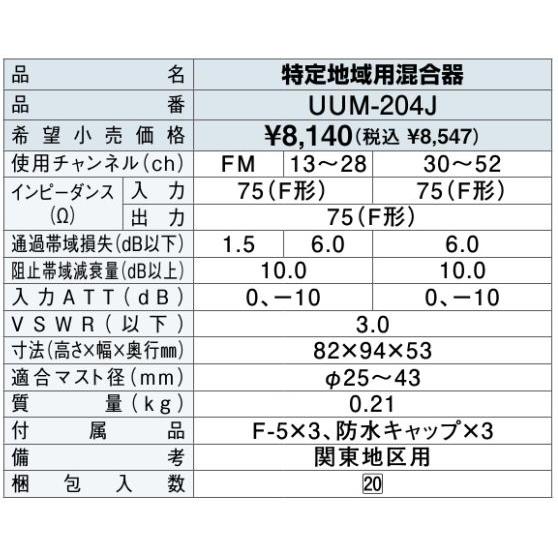 DXアンテナ 関東地区用 混合器 UUM-204J｜seiko-techno｜02