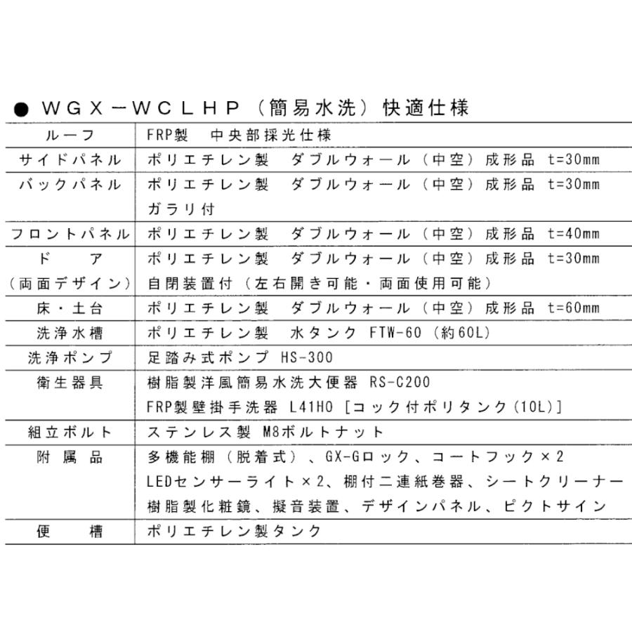 日野興業 仮設トイレ WGX-WCLHP 簡易水洗式 樹脂製 洋式便器 NETIS登録品｜seiko-techno｜09