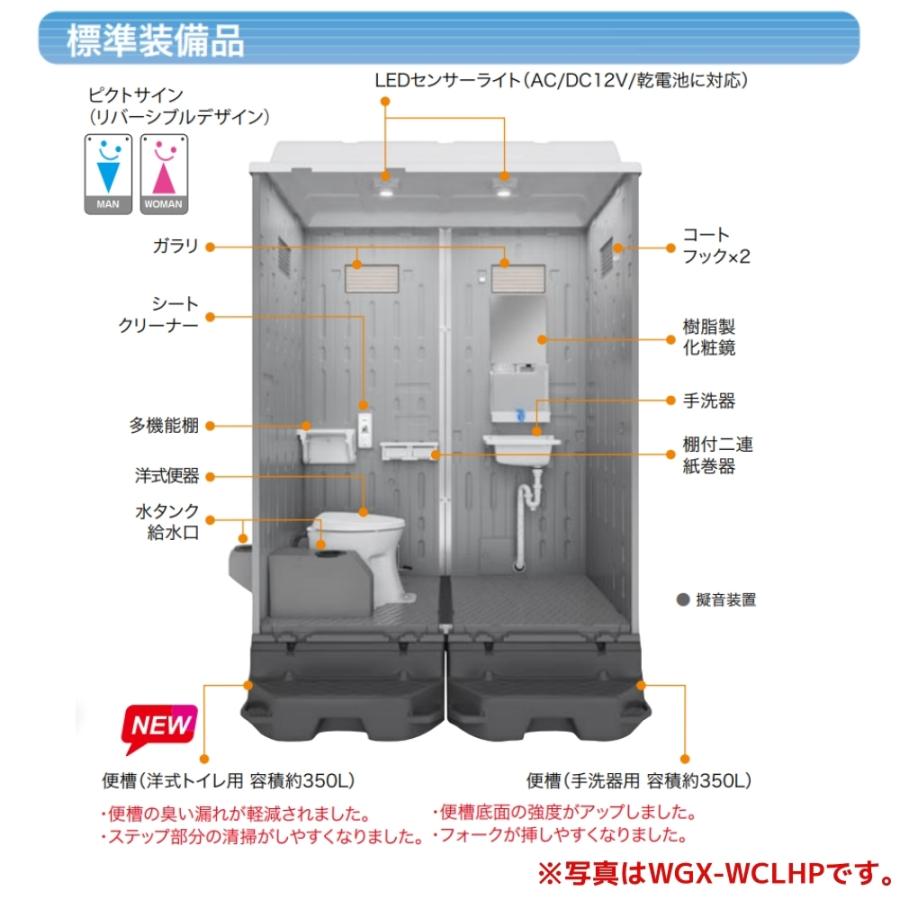 日野興業 仮設トイレ WGX-WQLHP 簡易水洗式 陶器製 洋式便器 NETIS登録品｜seiko-techno｜03