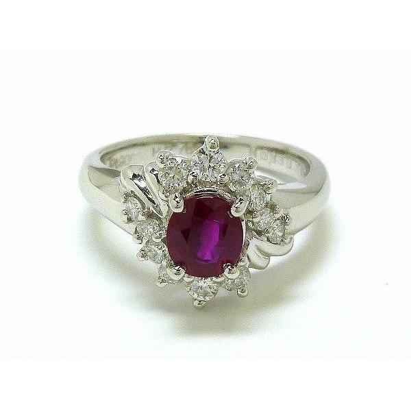 Pt900 ルビー0.66ctとダイヤ0.06ctのデザインリング5.90g ☆新品☆『ルビー0.83ct ダイヤモンド0.38ct』Pt900デザインリング