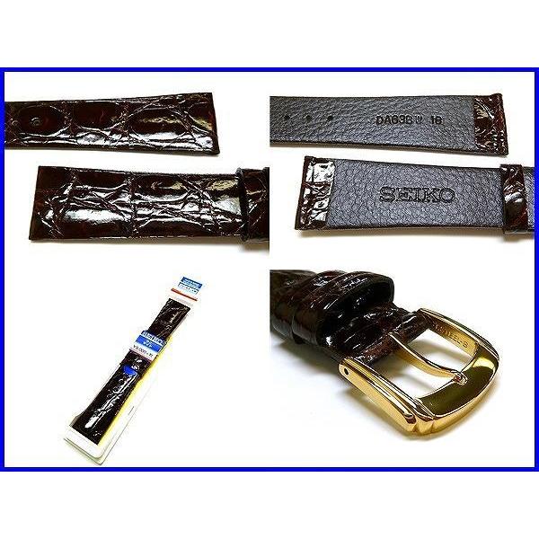 セイコー バンド 腕時計 18mm DA52 サイドワニ 切身 新品正規品 SEIKO 黒色 送料無料の画像