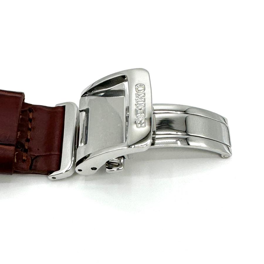 セイコー バンド Dバックル/バネ棒付き SEIKO 22mm 牛革 ワニタケフ型押 RS05C22BN 茶色 新品正規品 送料無料の画像
