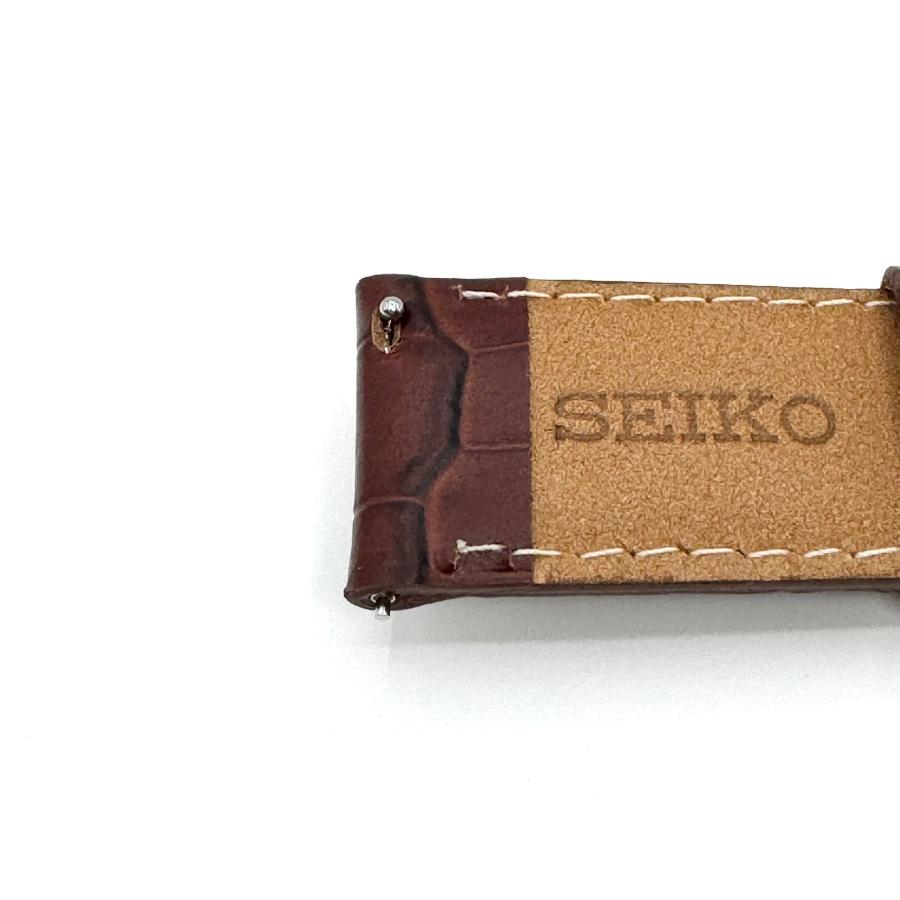 セイコー バンド Dバックル/バネ棒付き SEIKO 22mm 牛革 ワニタケフ型押 RS05C22BN 茶色 新品正規品 送料無料の画像