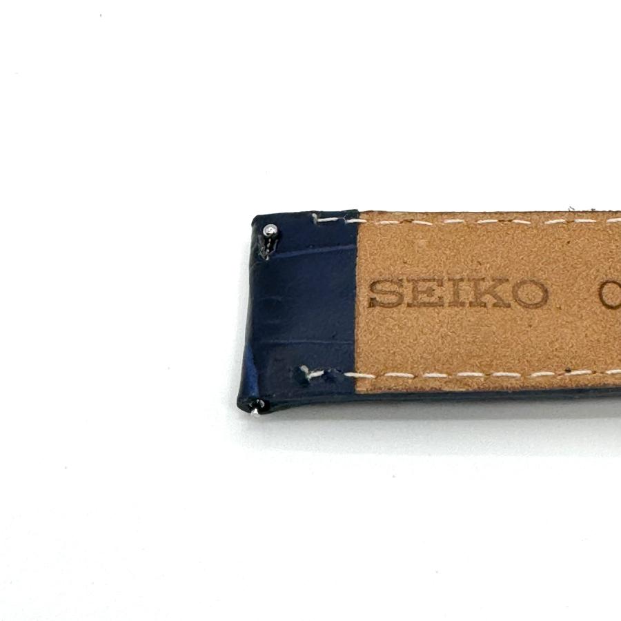 セイコー バンド Dバックル/バネ棒付き SEIKO 22mm 牛革 ワニタケフ型押 RS05C22NY 紺色 新品正規品 送料無料の画像