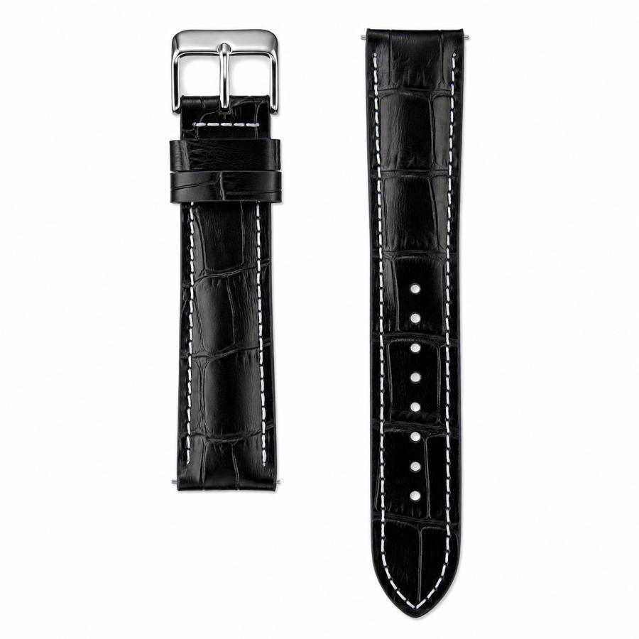 SEIKO（セイコー） 純正 時計バンド 20mm RS06P20BK 牛革 ワニタケフ型